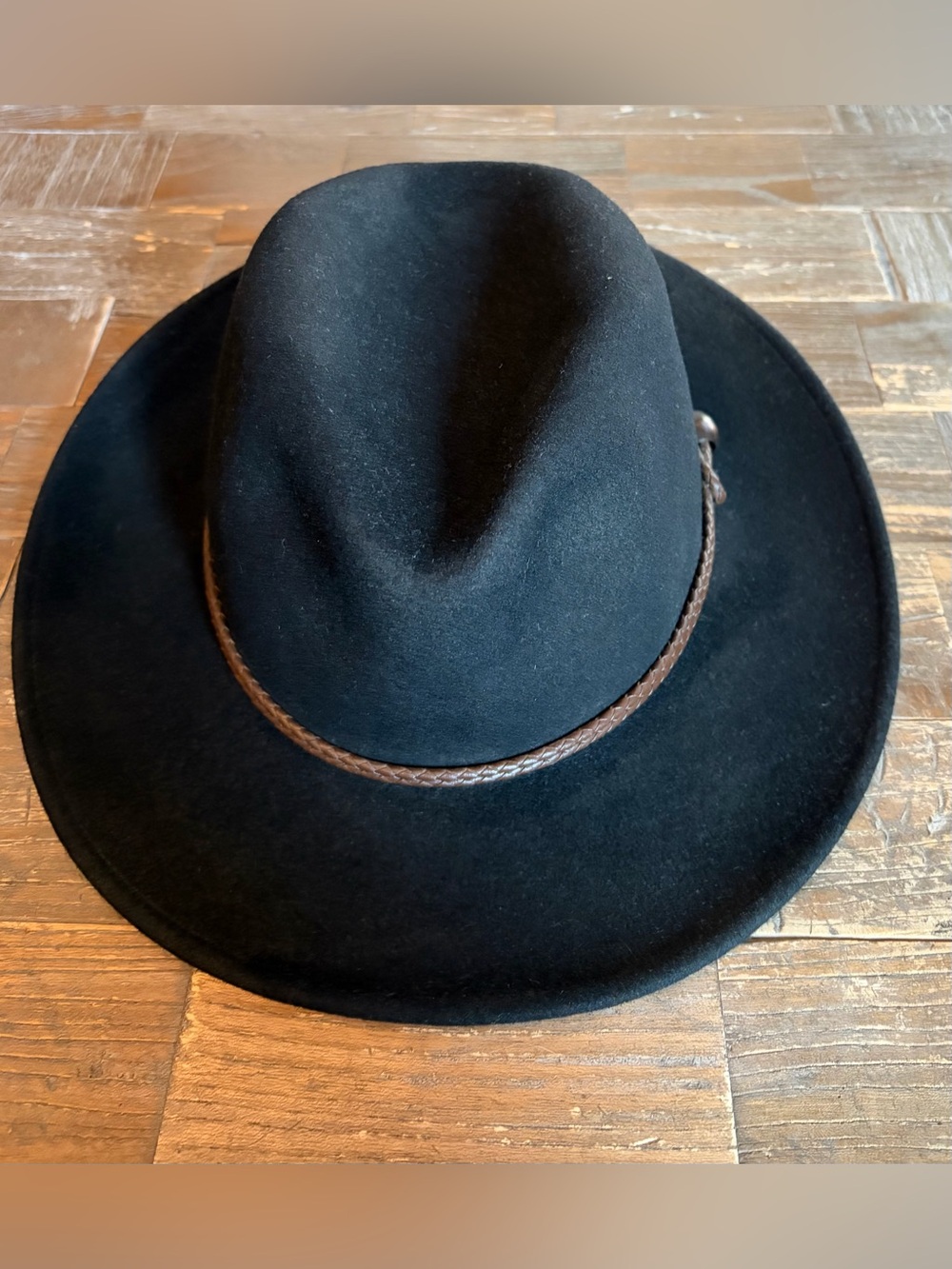 Vintage Schuman Sullivan Connecticut Crusher Black Wool Rancher Western Hat